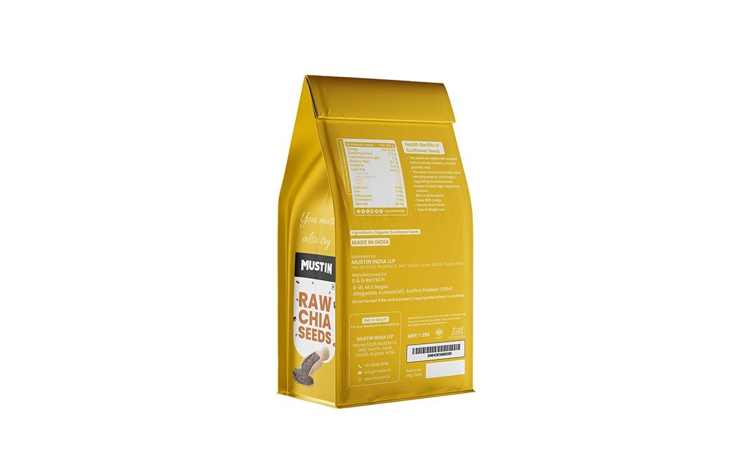 Mustin Raw Sunflower Seeds    Pack  330 grams